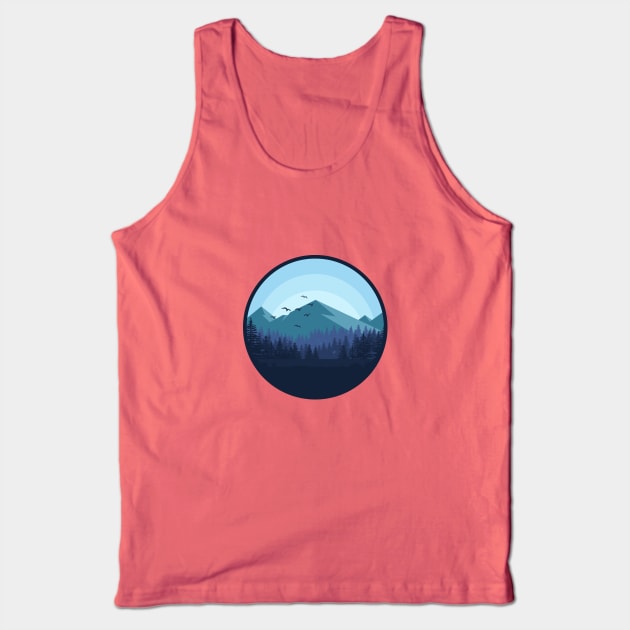 Snowy Mountain - Landscape Tank Top by Lionti_design